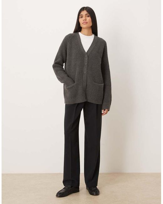 ASOS Gray Oversized Boyfriend Cardigan