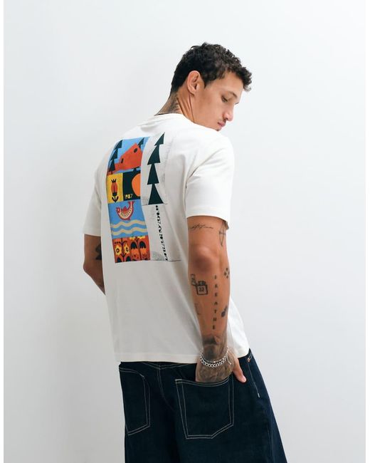 Napapijri White Whol Backprint T-shirt for men