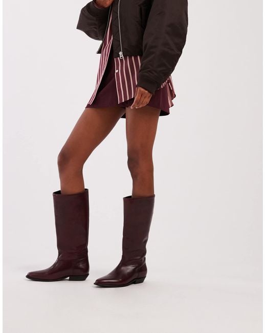Bronx Red Kendra Buckle Detail Riding Boots