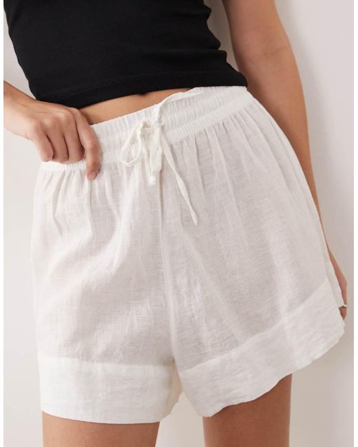 Polo Ralph Lauren Natural Cotton Linen Boyfriend Short Cover-Up