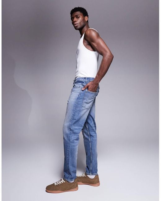 ASOS Blue Tapered Jeans for men