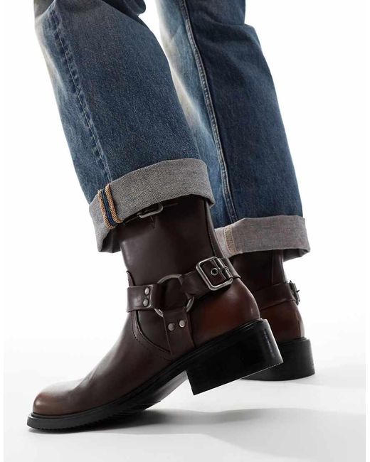 ASOS Blue Chelsea Biker Boots for men