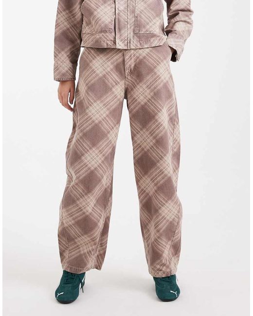 ASOS Pink Barrel Leg Trousers