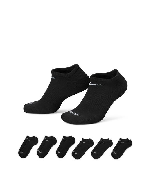 Nike Black Training Everyday Cushioned Plus 6 Pack Sneaker Socks
