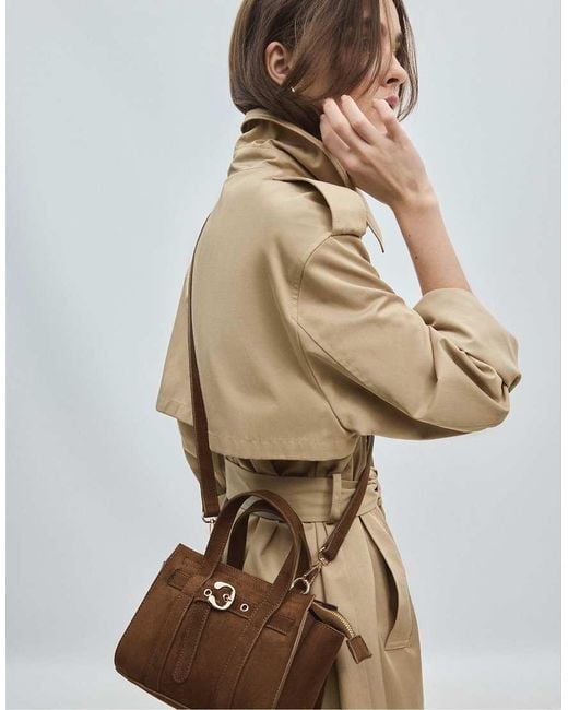 Stradivarius White Mini Tote Bag With Buckle