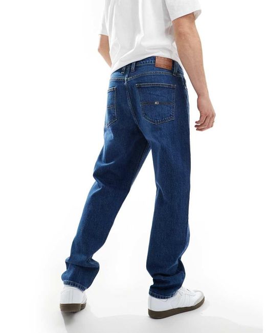Vaqueros De Corte Tapered Con Lavado Oscuro Isaac De -Rojo Tommy Hilfiger de hombre de color Blue