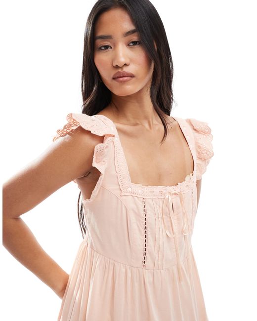 Miss Selfridge Pink – babydoll-maxikleid