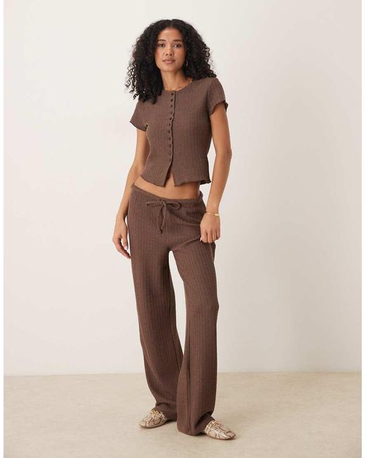 Top De Manga Corta Con Botones De Croché De (Parte De Un Conjunto) ASOS de color Brown