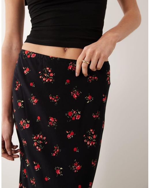 Miss Selfridge Black Spun Column Maxi Skirt With Split
