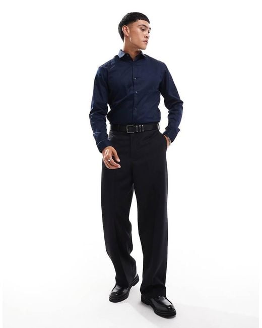 Jack & Jones Blue Premium Slim Fit Stretch Smart Shirt for men