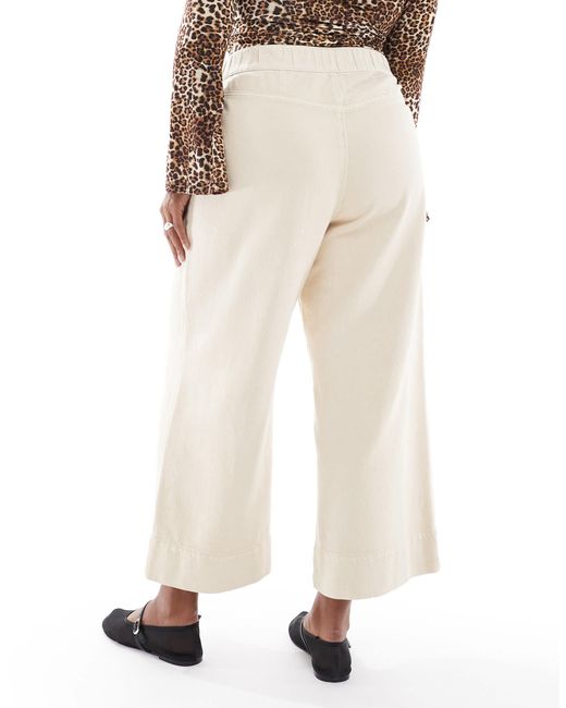Curve - pantacourt large - sable ASOS en coloris Natural