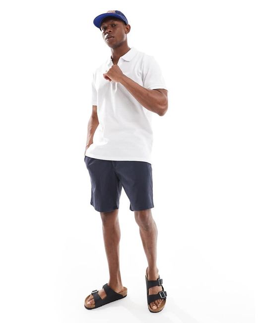 Jack & Jones White Zip Polo for men