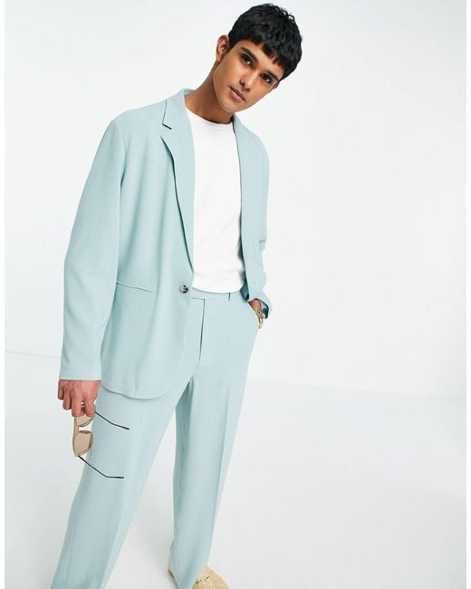 ASOS Soft Tailored Relaxed Oversized Suit Jacket in Green for Men | Lyst  Australia