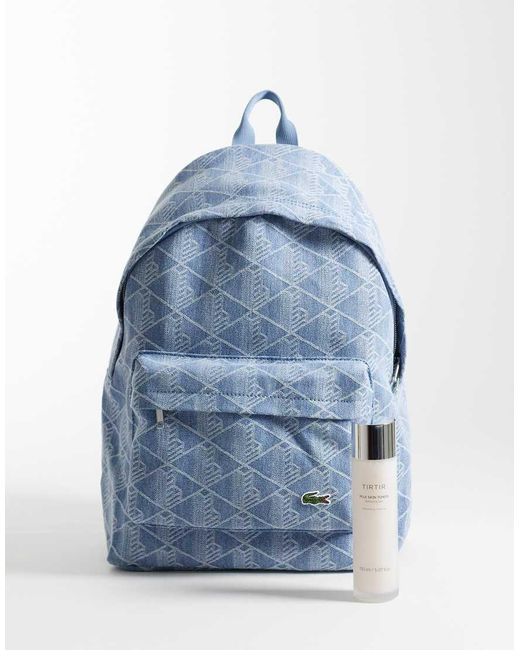 Zaino Con Monogramma di Lacoste in Blue da Uomo