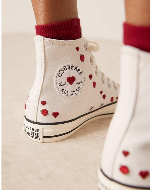 Converse Natural Hearts Chuck Taylor All Star Hi Trainers
