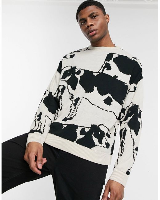Maglione oversize con mucche di ASOS in Multicolor da Uomo