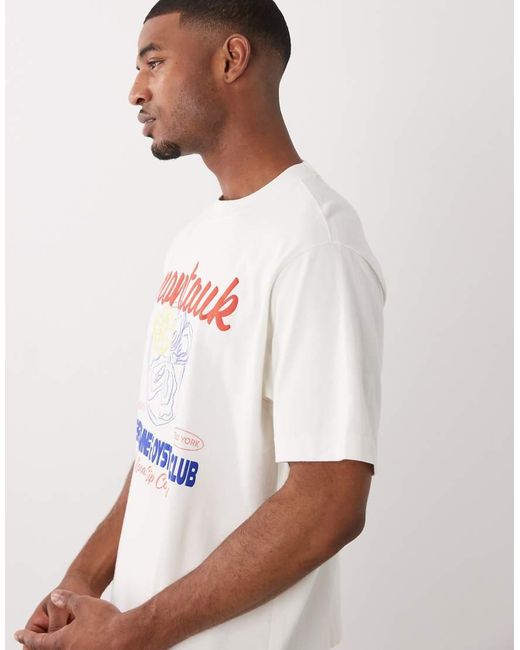 Abercrombie & Fitch White Montauk Graphic T-shirt for men