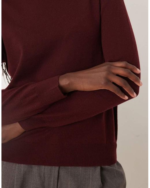 Mango Purple Mock Neck Knitted Top