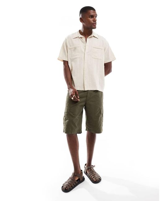 Camicia Resort A Maniche Corte di Only & Sons in Natural da Uomo