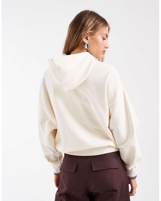 Fred Perry White Tipped Logo Hoodie