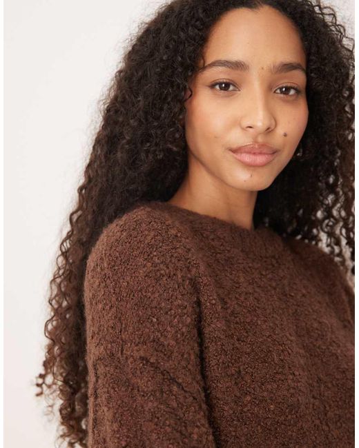 Glamorous Brown Round Neck Jumper