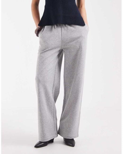 ASOS White Wide Leg Brushback Joggers
