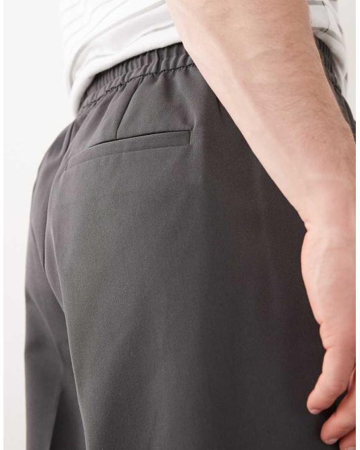 ASOS White Tailored Pull On Wide Leg Trousers for men