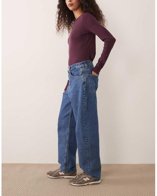 ASOS Blue Slim Barrel Jeans