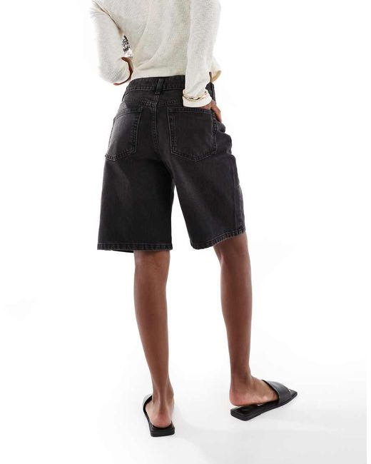 ASOS Black Denim Bermuda Shorts