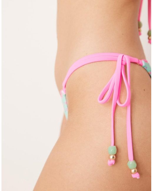 Kulani Kinis Blue Tie Side Thong Bikini Bottom