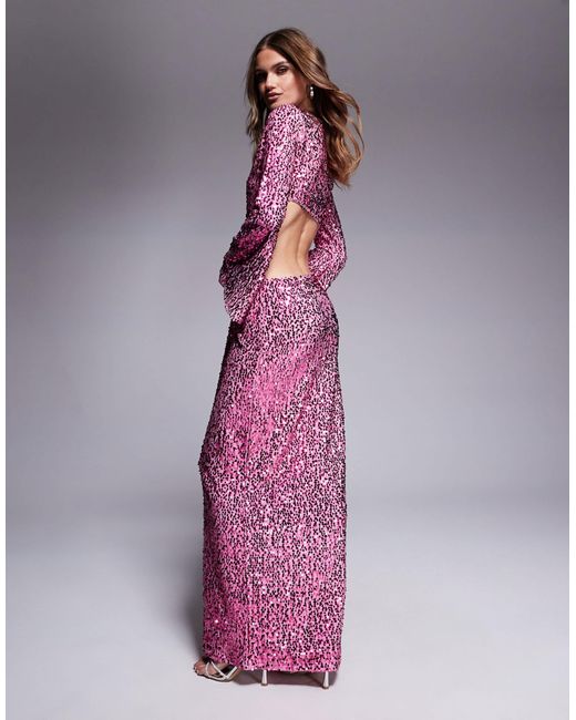 ASOS Purple – pailletten-midikleid