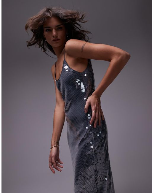 blue sequin topshop dress Ashish x Topshop Vivid Blue Sequin Dress