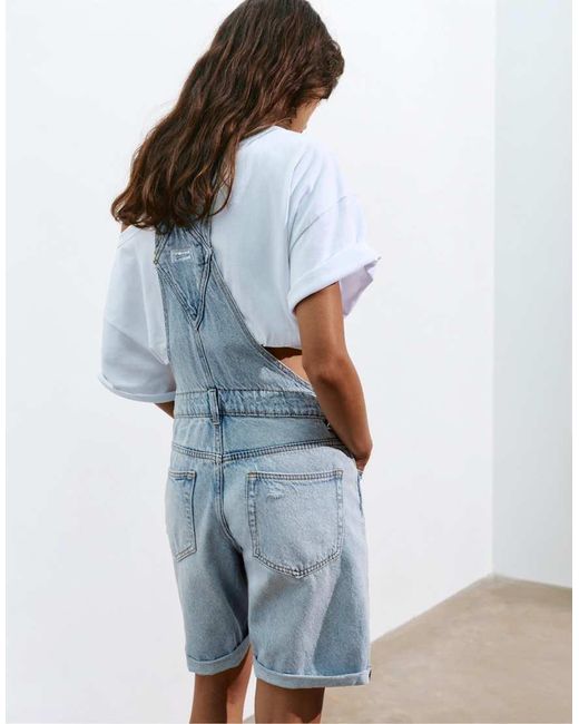 Salopette Corta di Pull&Bear in Blue