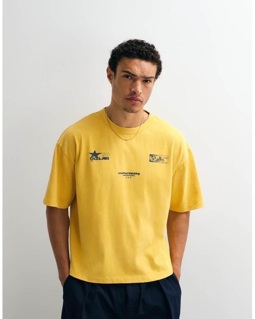ASOS Yellow Oversized T-shirt With Street Graphic for men