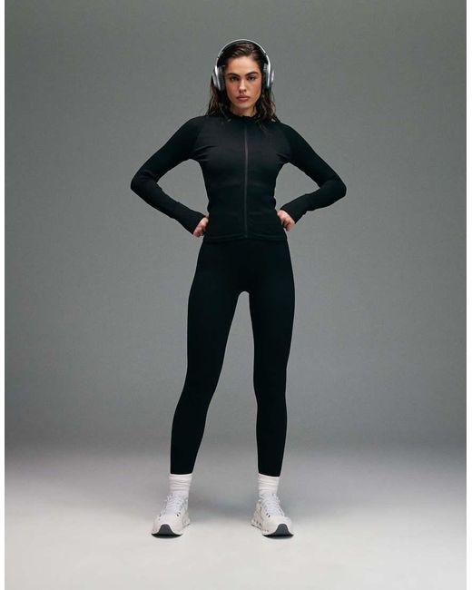 4505 Gray Seamless Sculpting Zip Up Long Sleeve Top