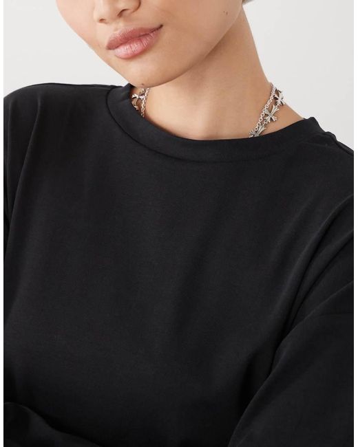 Noisy May Black Regular Fit Long Sleeve T-Shirt