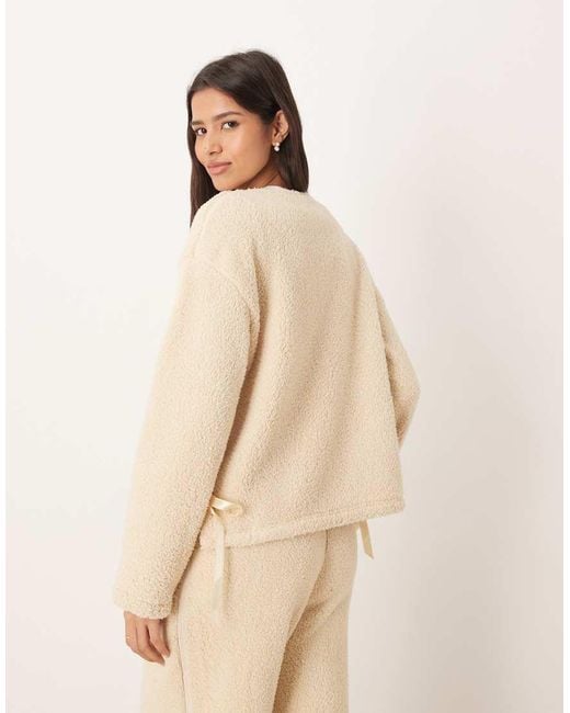 ASOS Natural Lounge Cuddle Fleece Jacket