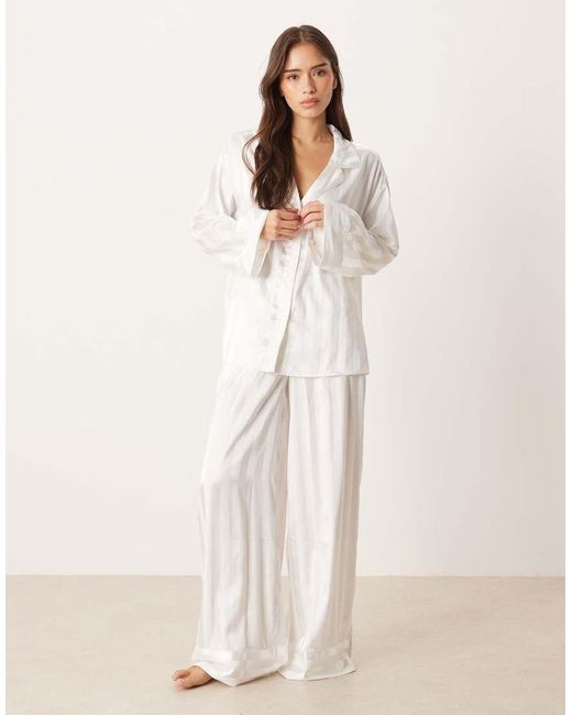 Gina Tricot Natural Mix And Match Satin Pyjama Top