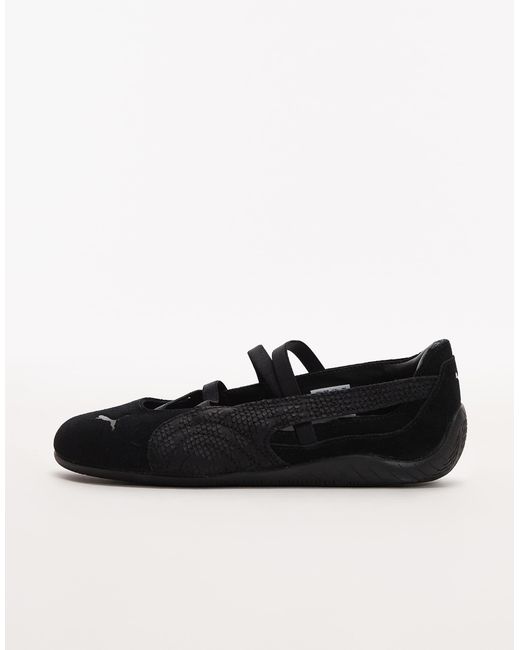 PUMA Black Speedcat Python Ballet Flats