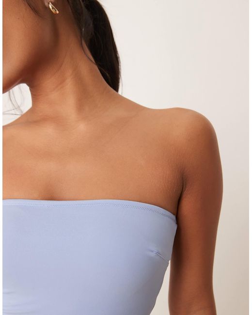 ASOS White Asos design petite – maya – eleganter, trägerloser, gepolsterter badeanzug