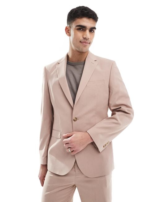 ASOS – schmal geschnittene anzugjacke in Pink für Herren