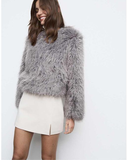 Stradivarius White Skort With Side Slit