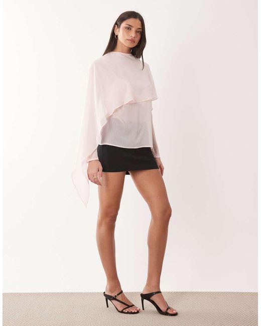 ASOS White Chiffon Scarf Detail Sheer Blouse