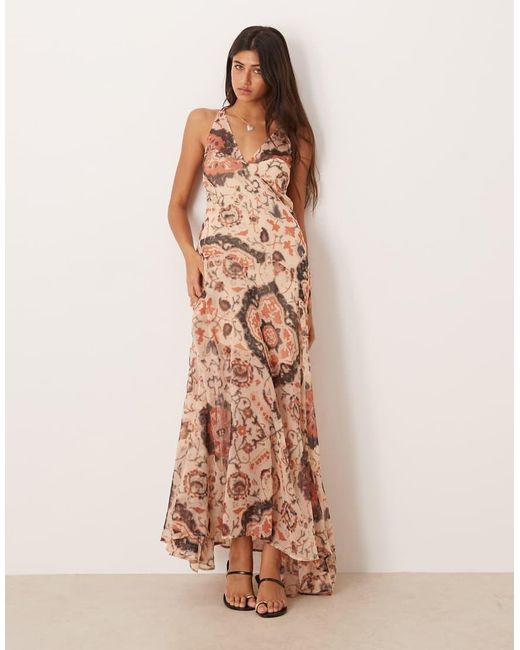 ASOS Pink Cami Chiffon Maxi Dress