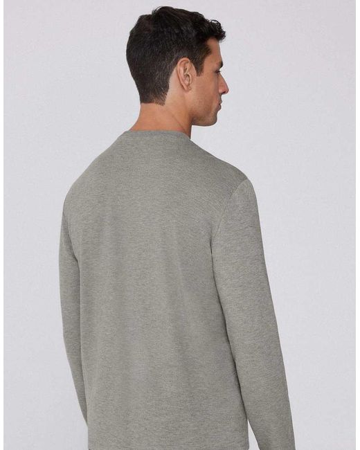 Tezenis Gray Long-Sleeved Plush Viscose Top for men