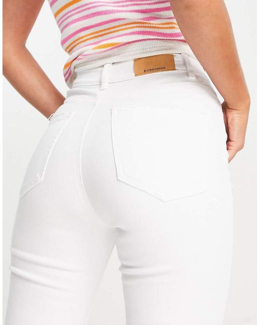 Stradivarius Flared Jeans Met Stretch En Split in het White