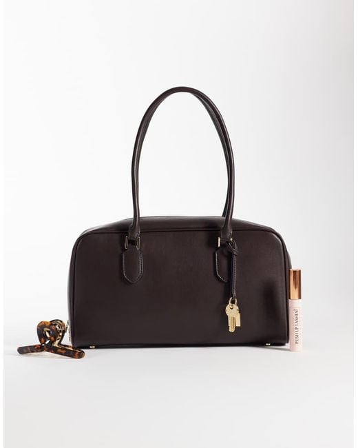 Mango Black Bowling Bag With Key Chain