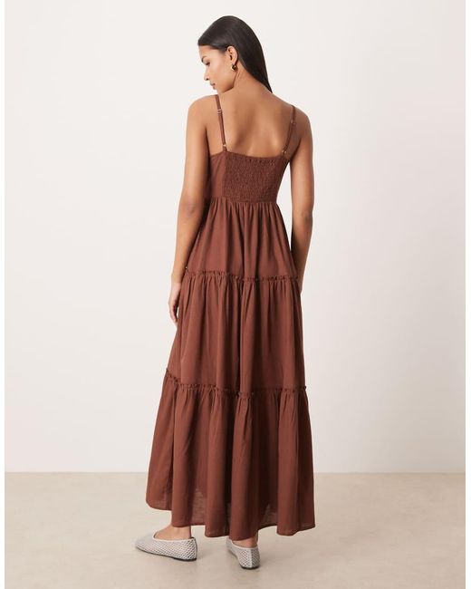 esmé studios Brown Tiered Maxi Beach Dress