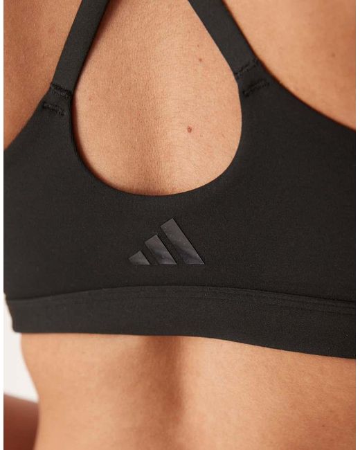 Adidas Originals Black Adidas Training All Me Light Support Sports Bra