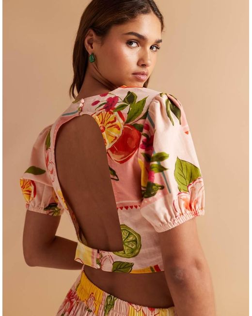 ASOS Natural Open Back Top Co-Ord